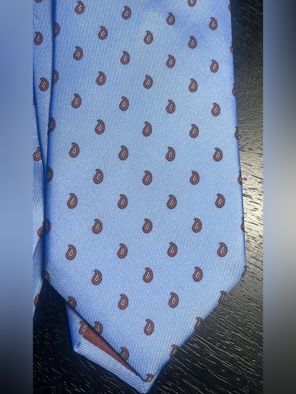 Brioni Classic Light Blue Paisley Silk Tie - Men Accessories